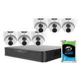 Uniview 8 Channel Security System: 8MP NVR, 6 x 8MP (4K) Turret Cameras, 2TB HDD