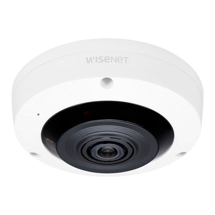 Hanwha Wisenet 6MP Indoor Fisheye Camera, H.265, 30fps, WDR, 15m IR, 1.6mm, White - HAN-XNF-8010RW