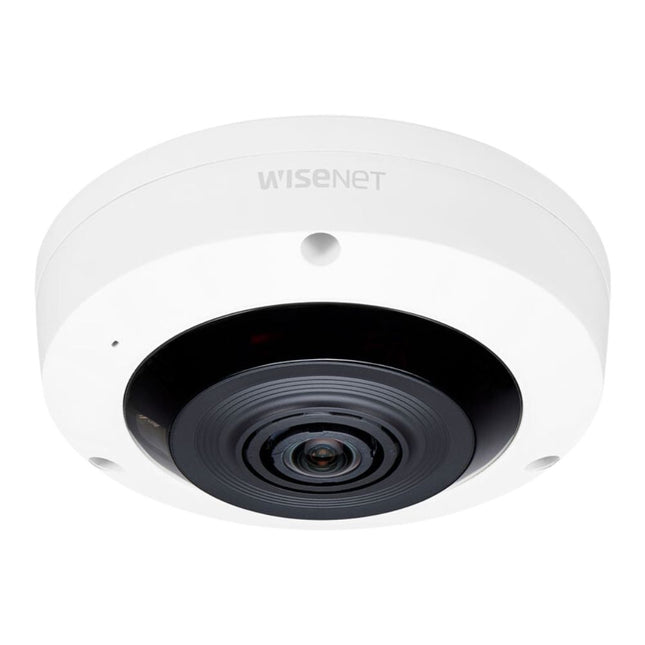 Hanwha Wisenet 6MP Indoor Fisheye Camera, H.265, 30fps, WDR, 15m IR, 1.6mm, White - HAN-XNF-8010RW
