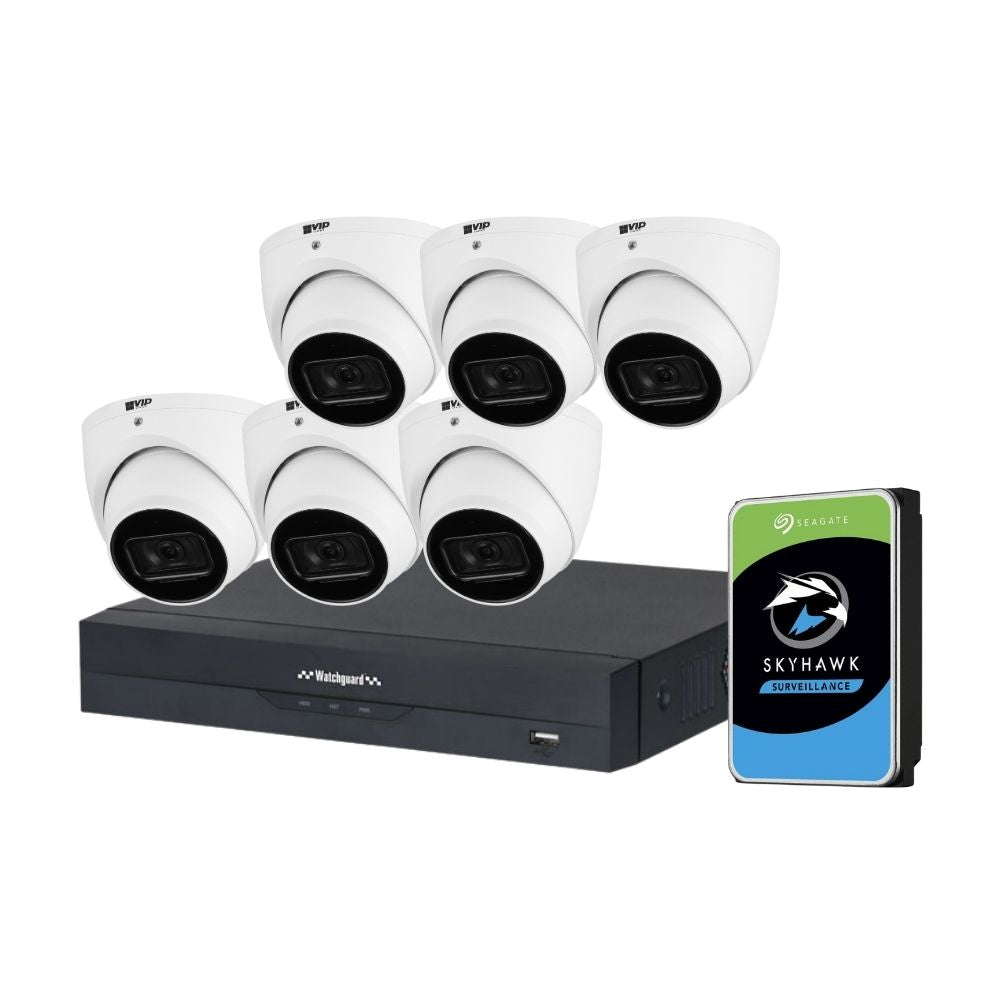 VIP Vision AI Security System: 6x 8MP AI Turret Cams, 16MP WatchGuard 8CH AI NVR