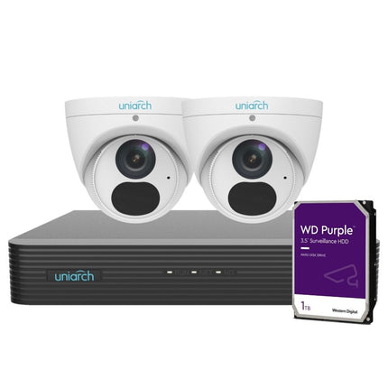Uniarch Security System: 4-Channel NVR Pro, 3 X 8MP Turret, EasyStar
