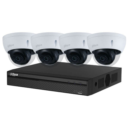 Dahua 4-Channel Security Kit: 8MP (Ultra HD) NVR, 4 X 5MP Fixed Dome, WizSense + Starlight