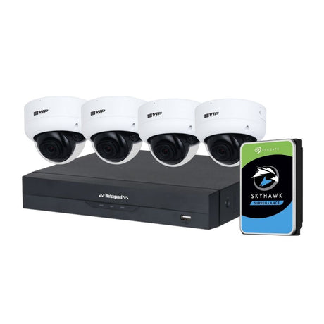 VIP Vision AI Security System: 4x 6MP AI Dome Cams, 16MP WatchGuard 4CH AI NVR