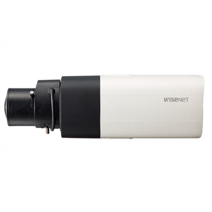 Hanwha Wisenet 5MP Indoor Box Camera, H.265, 30fps, 120dB WDR, P-iris, No Lens - HAN-XNB-8000