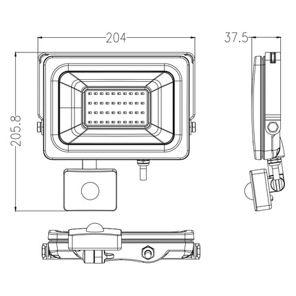 Commercial 20W 5000K LED Sensor Flood Light