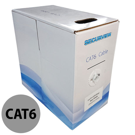 CAT6 Solid Core Cable Unshielded, 24AWG (Grey) - 305m Pullbox