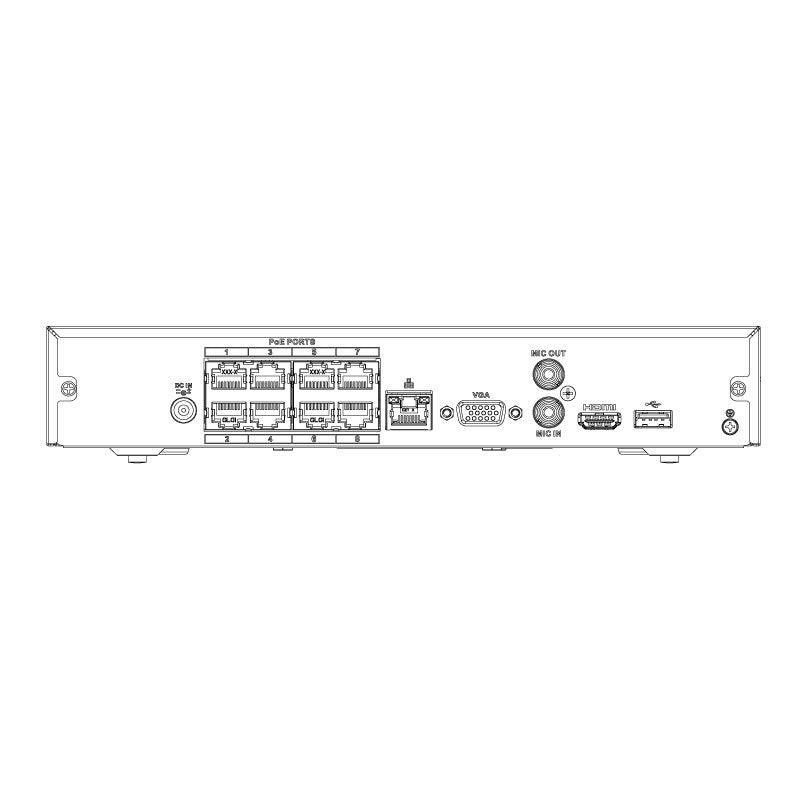 Compact 8 Channel Network Video Recorder with PoE (80Mbps)