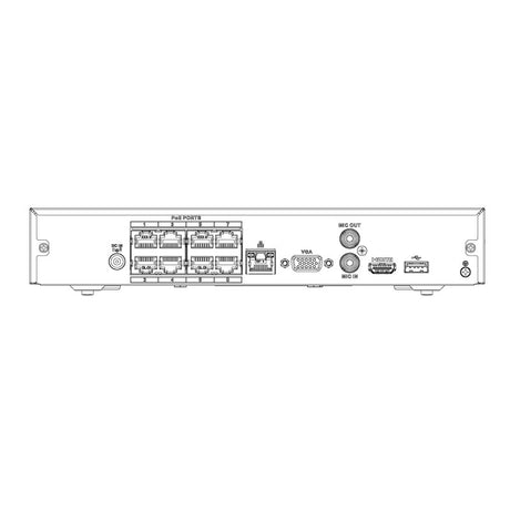 Compact 8 Channel Network Video Recorder with PoE (80Mbps)