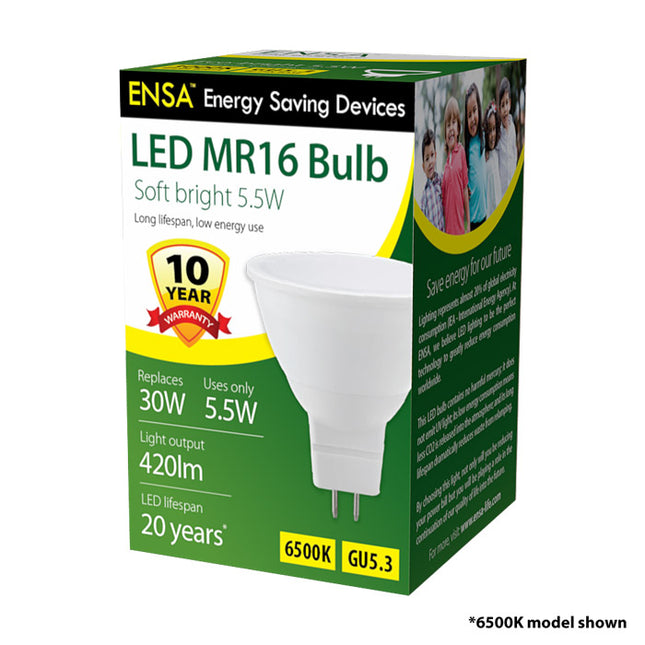 5.5W LED MR16 Downlight GU5.3 bi-pin (3000K)