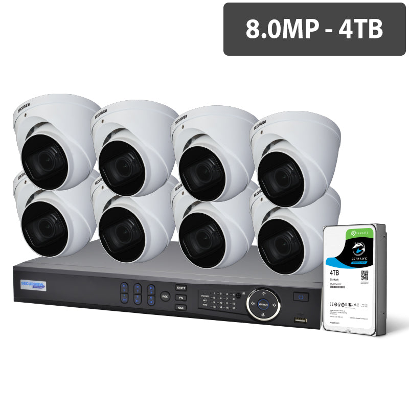Professional 16 Channel 8.0MP HDCVI Surveillance Kit (8 x Motorised Cameras, 4TB HDD)