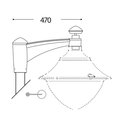 Midipilar Pole Bracket - Single (Grey)