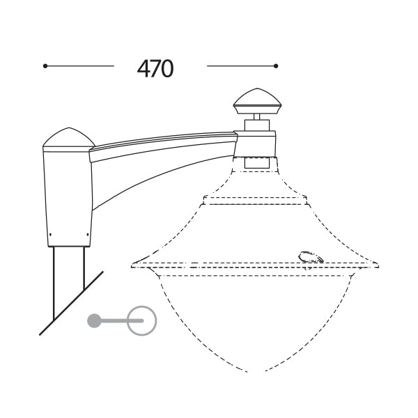 Midipilar Pole Bracket - Single (Grey)