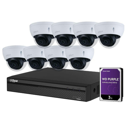 Dahua 8-Channel Security Kit: 8MP (Ultra HD) NVR, 8 X 5MP Fixed Dome, WizSense + Starlight