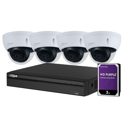 Dahua 4-Channel Security Kit: 8MP (Ultra HD) NVR, 4 X 5MP Fixed Dome, WizSense + Starlight