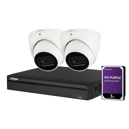 Dahua 4-Channel Security Kit: 8MP (Ultra HD) NVR, 2 x 8MP Fixed Turret, Lite + Starlight