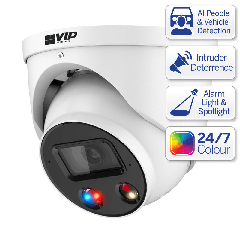 VIP Vision AI Security System: 4x 8MP AI Turret + Active Deter Cams, 16MP WatchGuard 4CH AI NVR