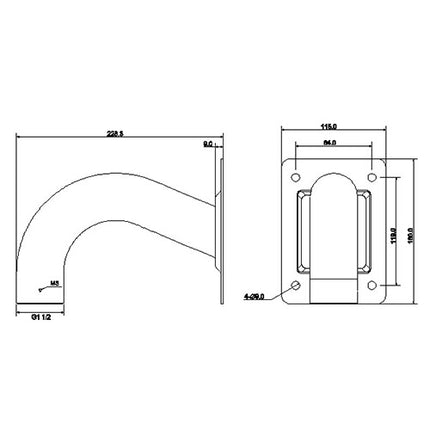 PTZ Right Angle Wall Mount Camera Bracket