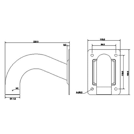 PTZ Right Angle Wall Mount Camera Bracket