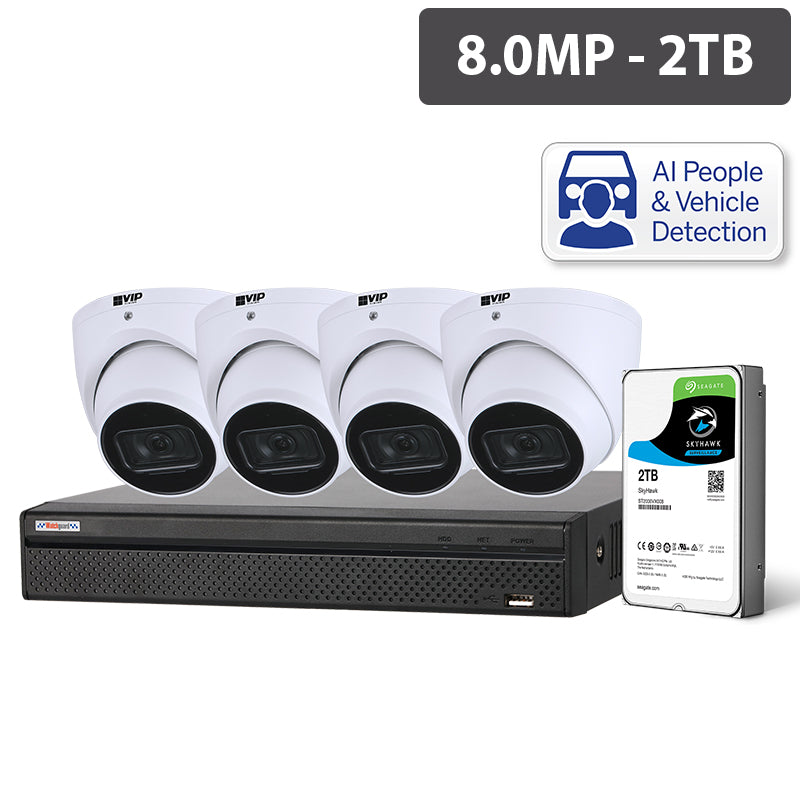 Compact AI Series 4 Camera 8.0MP IP Surveillance Kit (Fixed, 2TB)