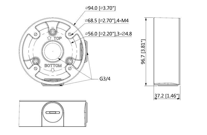 VIP Vision Adapter/Junction Box for Surveillance Cameras