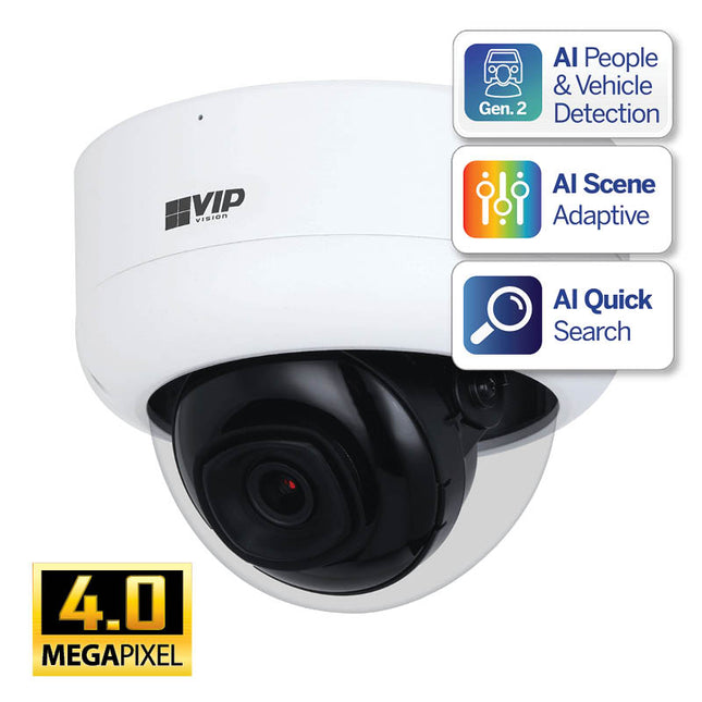 VIP Vision Professional AI Series 4.0MP Fixed Vandal Dome