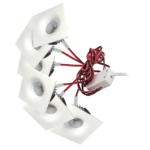 6 Square 3W LED Dimmable Cabinet Lights (3000K)
