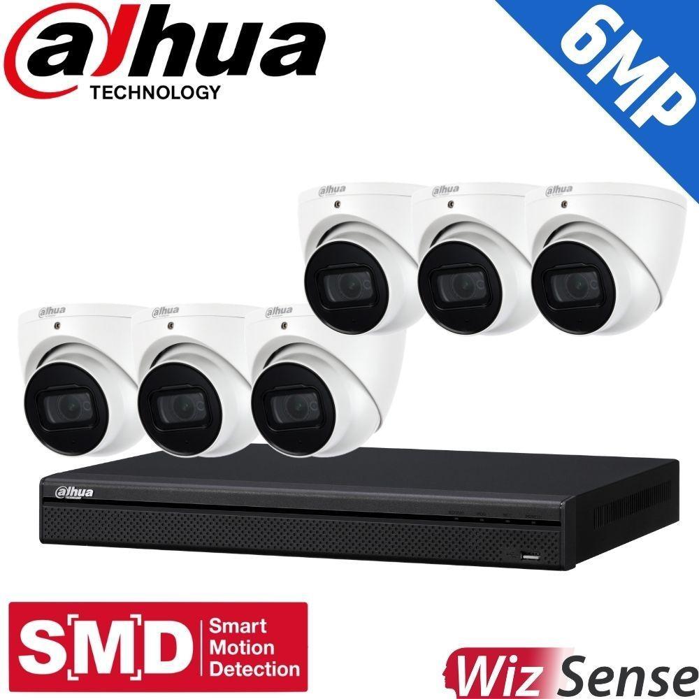 Dahua 8-Channel Security Kit: 8MP (Ultra HD) NVR, 6 x 6MP Fixed Turrets, WizSense + Starlight
