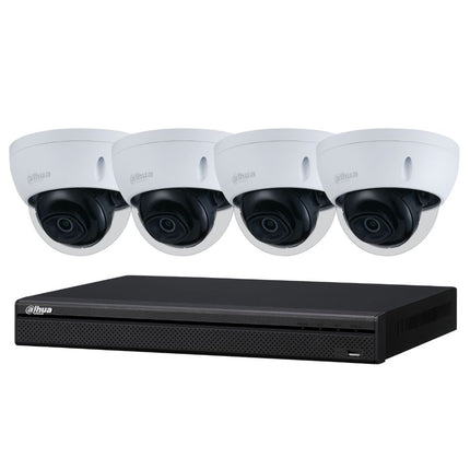Dahua 4-Channel Security Kit: 8MP (Ultra HD) NVR, 4 X 5MP Fixed Dome, WizSense + Starlight