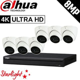 Dahua 8-Channel Security Kit: 8MP (Ultra HD) NVR, 6 x 8MP Fixed Turret, Lite + Starlight