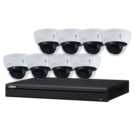 Dahua 8-Channel Security Kit: 8MP (Ultra HD) NVR, 8 X 5MP Fixed Dome, WizSense + Starlight