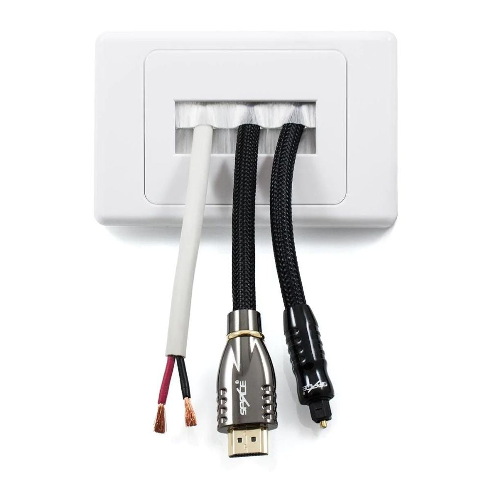 Brush Wall Plate in Wall Cable Entry - AC-BWP-01W-01EACH