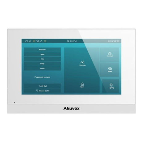 Akuvox C315S White- Android 7 Inch Multifunction Touch Screen Monitor, PoE - AK-C315S