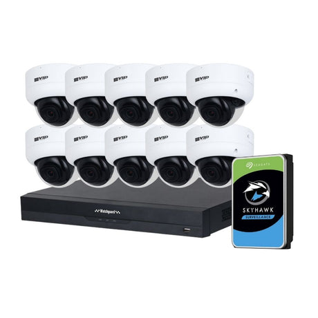 VIP Vision AI Security System: 10x 6MP AI Dome Cams, 16MP WatchGuard 16CH AI NVR