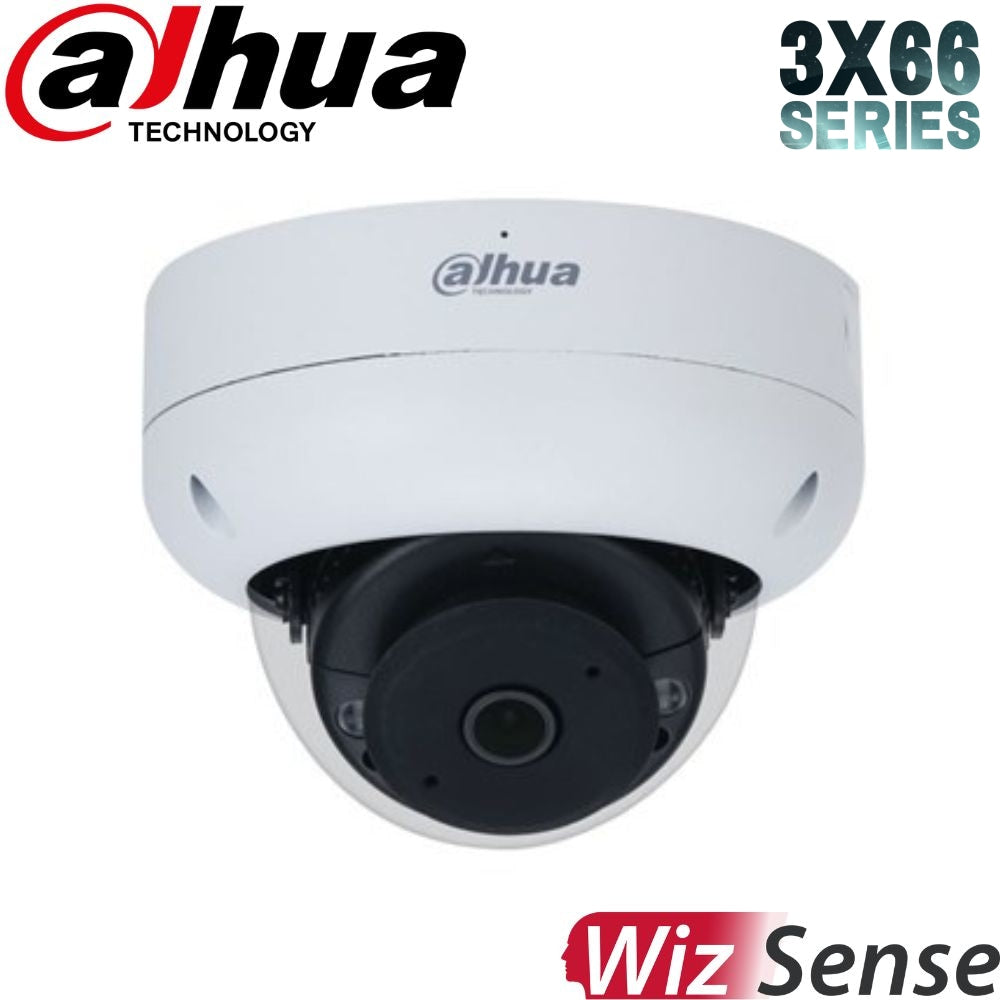 Dahua Security Camera: 180 Degree Wide Angle Dome, 4MP WizSense, SMD3.0 - DH-IPC-HDBW3466R-AS-P