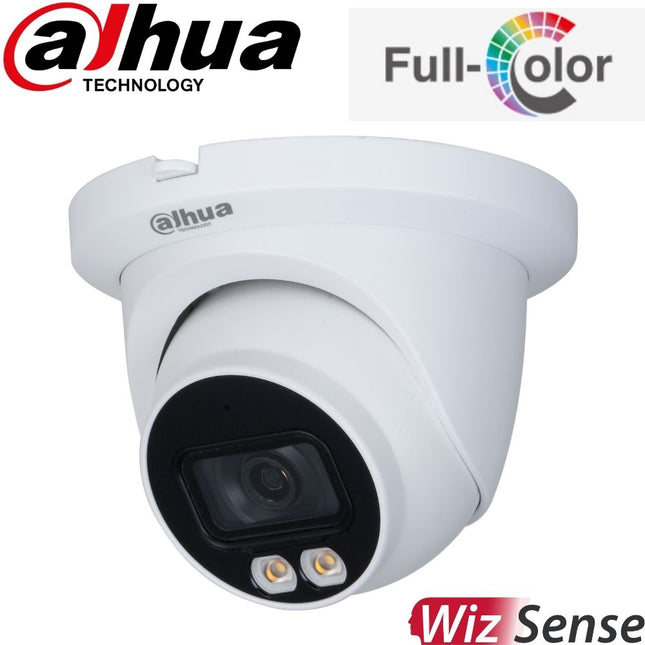 Dahua DH-IPC-HDW3449TMP-AS-LED-0280B - 4MP WizSense Turret, 2.8mm Fixed Lens, Built-in LED, AI Detection, Full-Colour Night
