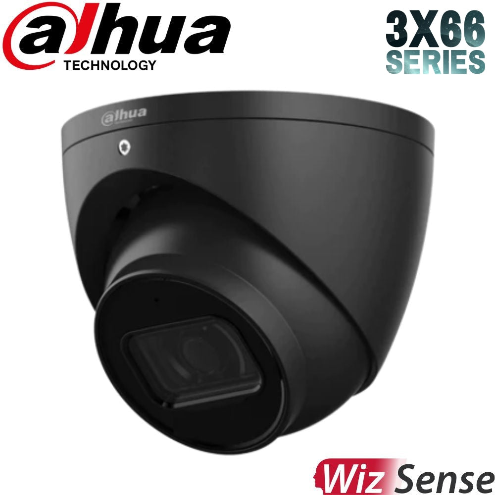 Dahua 2023 Full AI Security System: 10x 8MP Black Turret 3X66 Cams, 16CH 16MP WizSense NVR
