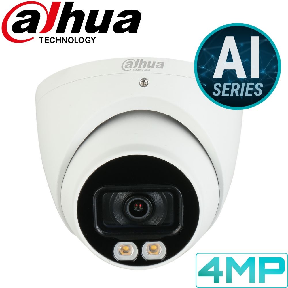Dahua IPC-HDW5442TM-AS-LED Security Camera: 4MP Fixed Turret, AI Series