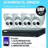 Dahua 4 Channel Security Kit: 8MP (4K Ultra HD) NVR, 4 X 6MP Turret Cameras, 2TB HDD