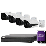 Dahua 4 Channel Security Kit: 8MP NVR, 4 X 8MP(4K Ultra HD ) Bullet Camera, 2TB HDD