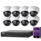 Dahua 8 Channel Security Kit: 8MP NVR, 8 X 8MP(4K Ultra HD) VF Dome Cameras, 2TB HDD