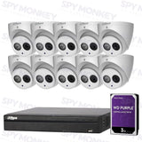 Dahua 16 Channel Security Kit: 8MP(4K Ultra HD) NVR, 10 X 6MP Turret Cameras, 3TB HDD