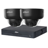 Dahua 2023 Full AI Security System: 2x 8MP Black Dome 3X66 Cams, 4CH 16MP WizSense NVR
