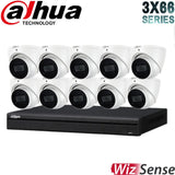 Dahua 3X66 Security System: 16CH 8MP Lite NVR, 10 x 6MP Turret Camera, Starlight, SMD 4.0, AI SSA