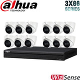 Dahua 3X66 Security System: 16CH 8MP Lite NVR, 12 x 6MP Turret Camera, Starlight, SMD 4.0, AI SSA