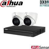 Dahua 3X66 Security System: 4CH 8MP Lite NVR, 2 x 6MP Turret Camera, Starlight, SMD 4.0, AI SSA