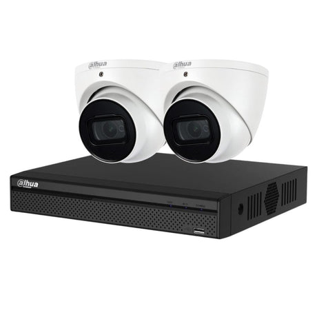 Dahua 3X66 Security System: 4CH 8MP Lite NVR, 2 x 8MP Turret Camera, Starlight, SMD 4.0, AI SSA