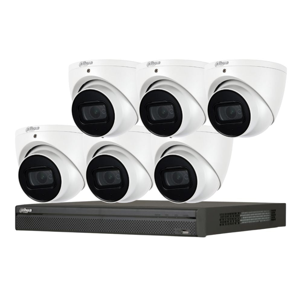 Dahua 3X66 Security System: 8CH 12MP Pro NVR, 6 x 8MP Turret Cameras, Starlight, AI SMD 4.0