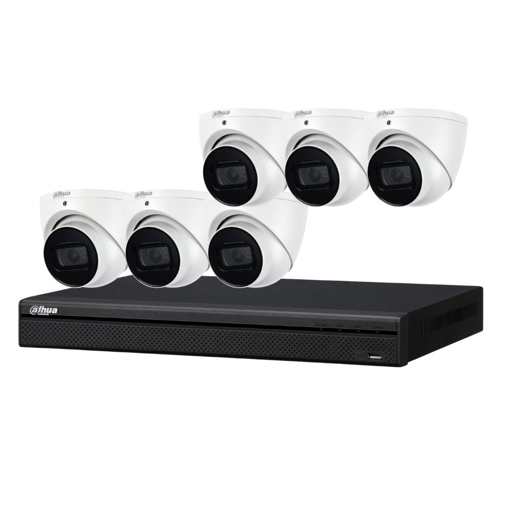 Dahua 3X66 Security System: 8CH 8MP Lite NVR, 6 x 6MP Turret Camera, Starlight, SMD 4.0, AI SSA