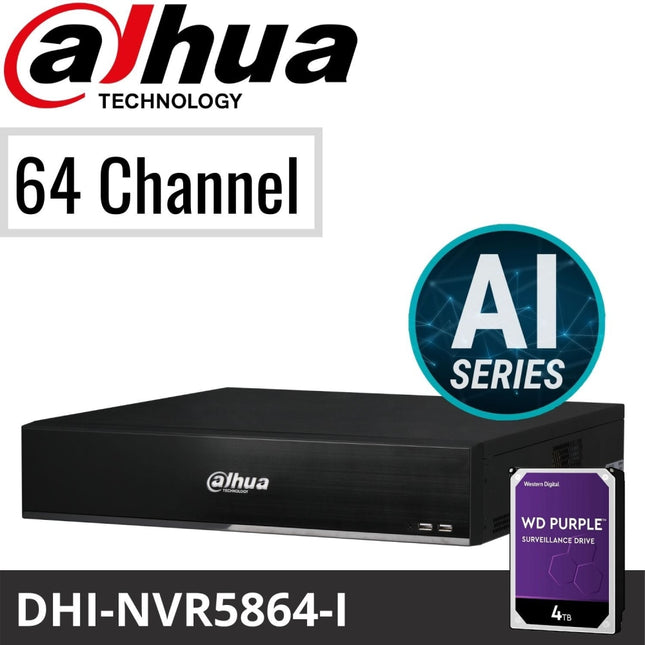 Dahua 64 Channel Network Video Recorder: 16MP(4K) AI - DHI-NVR5864-I/L
