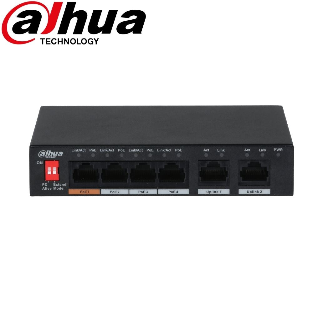 Dahua Ethernet Switch: 6-Port, Unmanaged, 4-Port PoE - DH-PFS3006-4ET-60